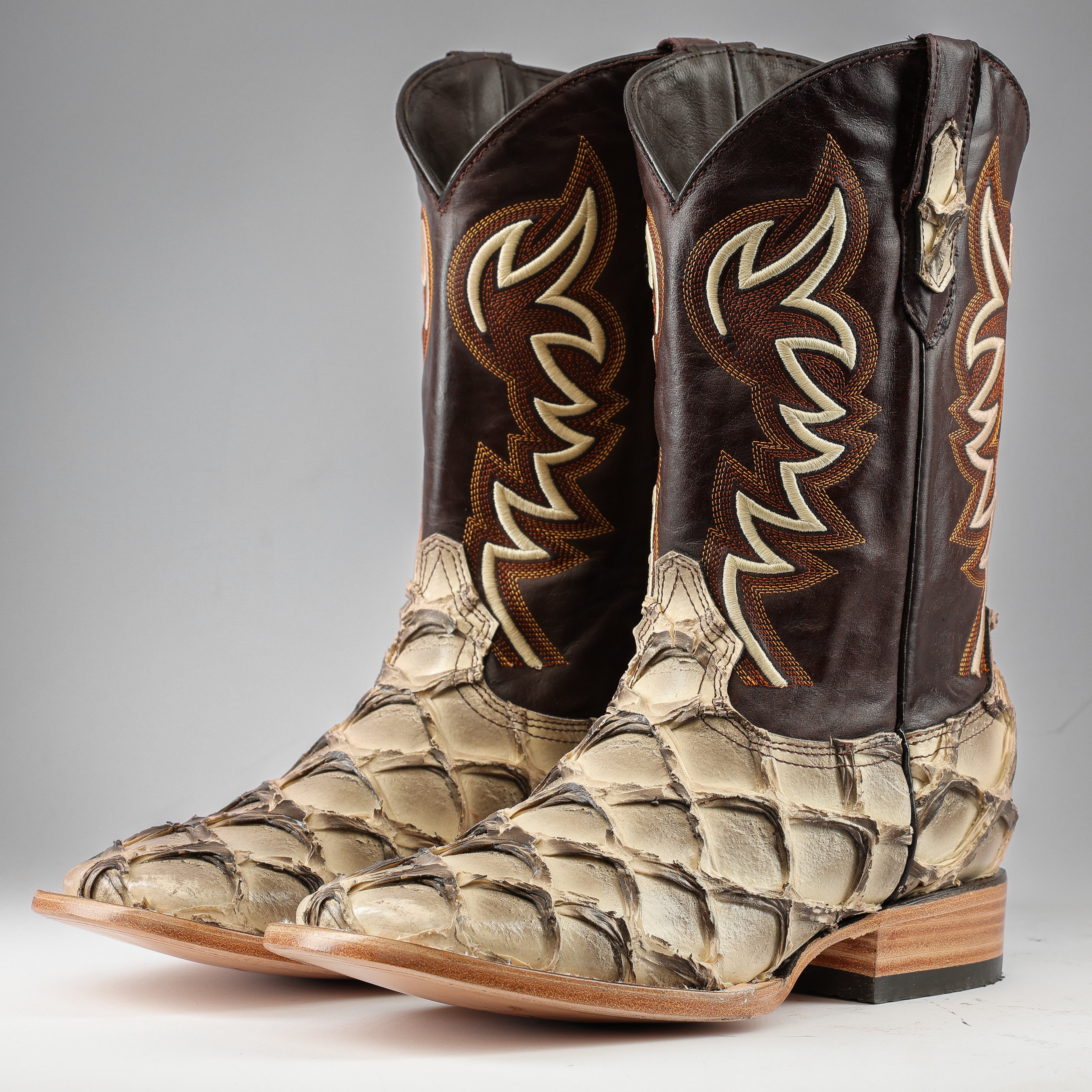 Safari Jumbo Pirarucu Leather Boots - Square Toe – Texas Boot Ranch