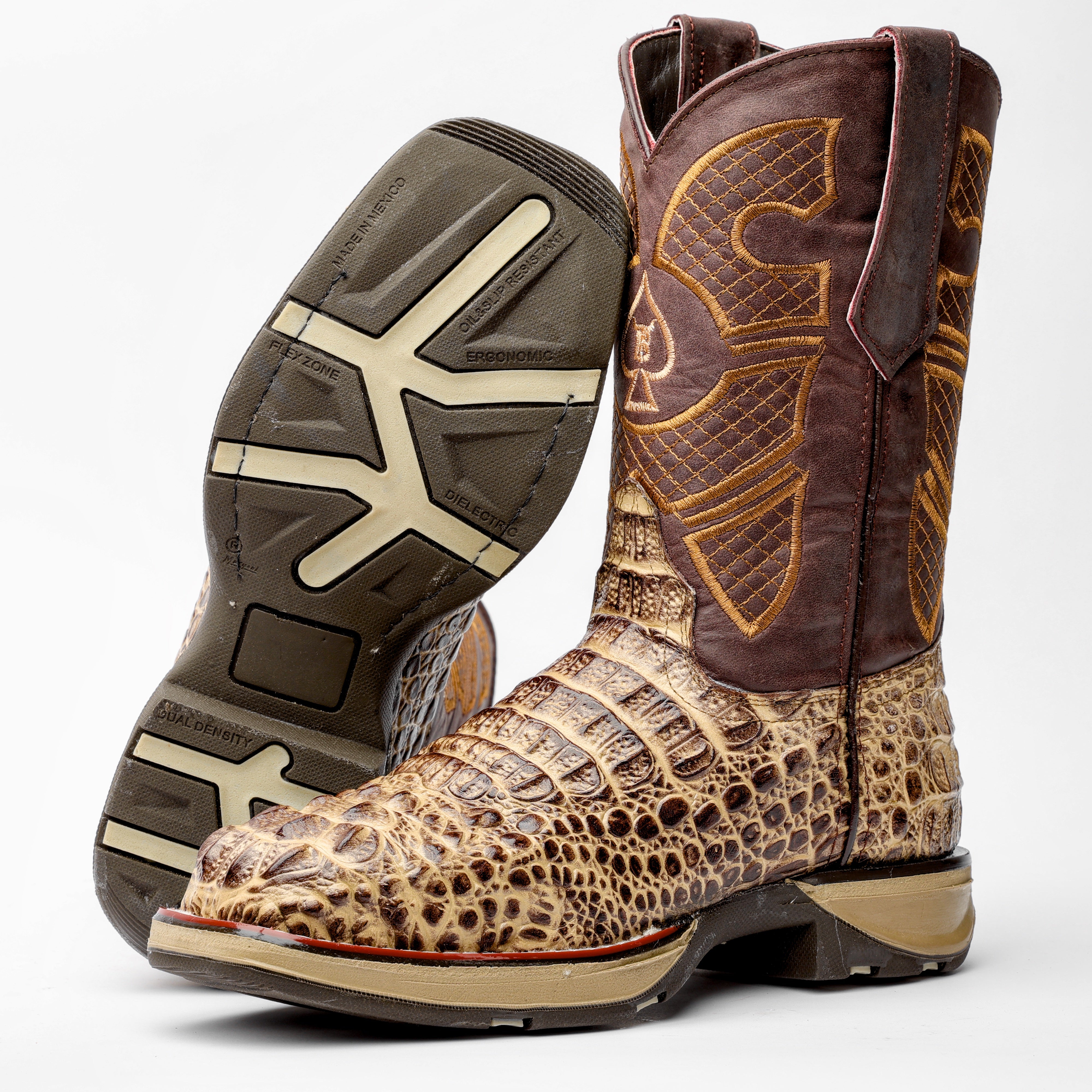 Orix Caiman Neck Leather Boots With 3D Lightweight Sole