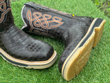 Men’s Dark Brown American Alligator Leather Work Boots With Steel Toe