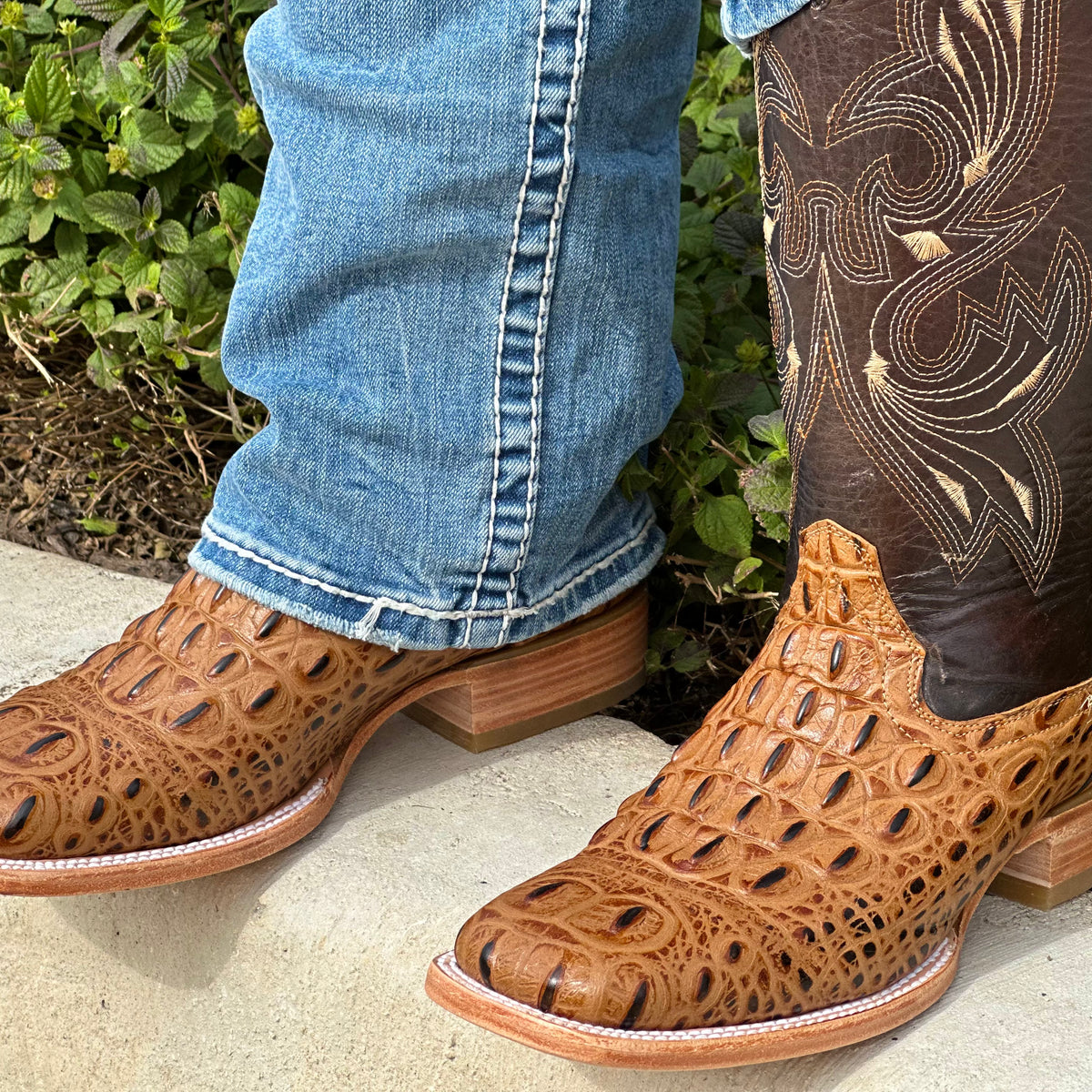 Bronze Crocodile Leather Boots (Vegan) main image 1