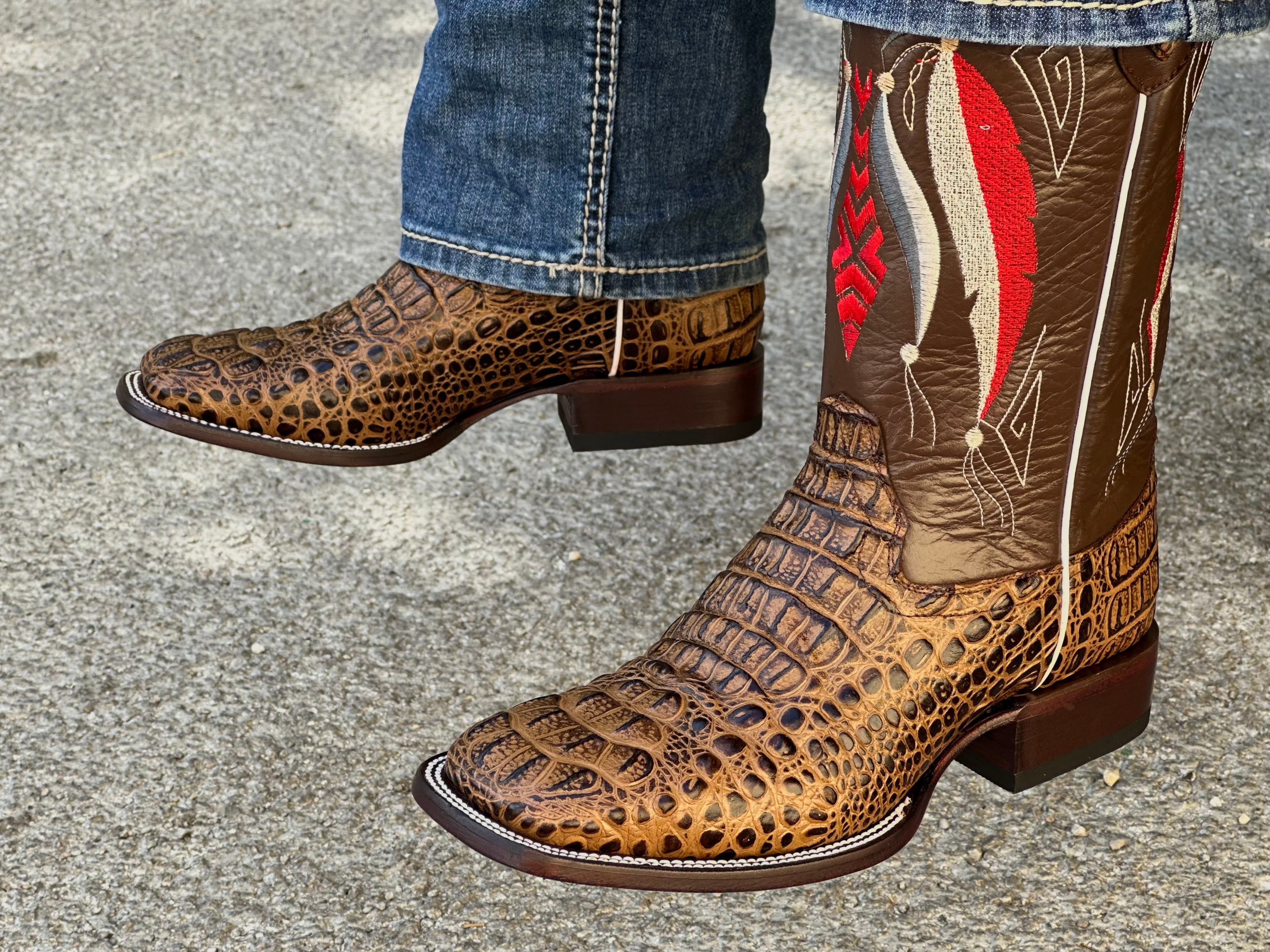 靴 leather boots (crocodile brown) 靴 leather boots (crocodile brown) Men's Brown Crocodile
