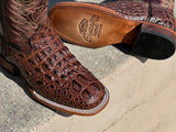 Kid’s Brown Crocodile Leather Boots With Brown Shaft