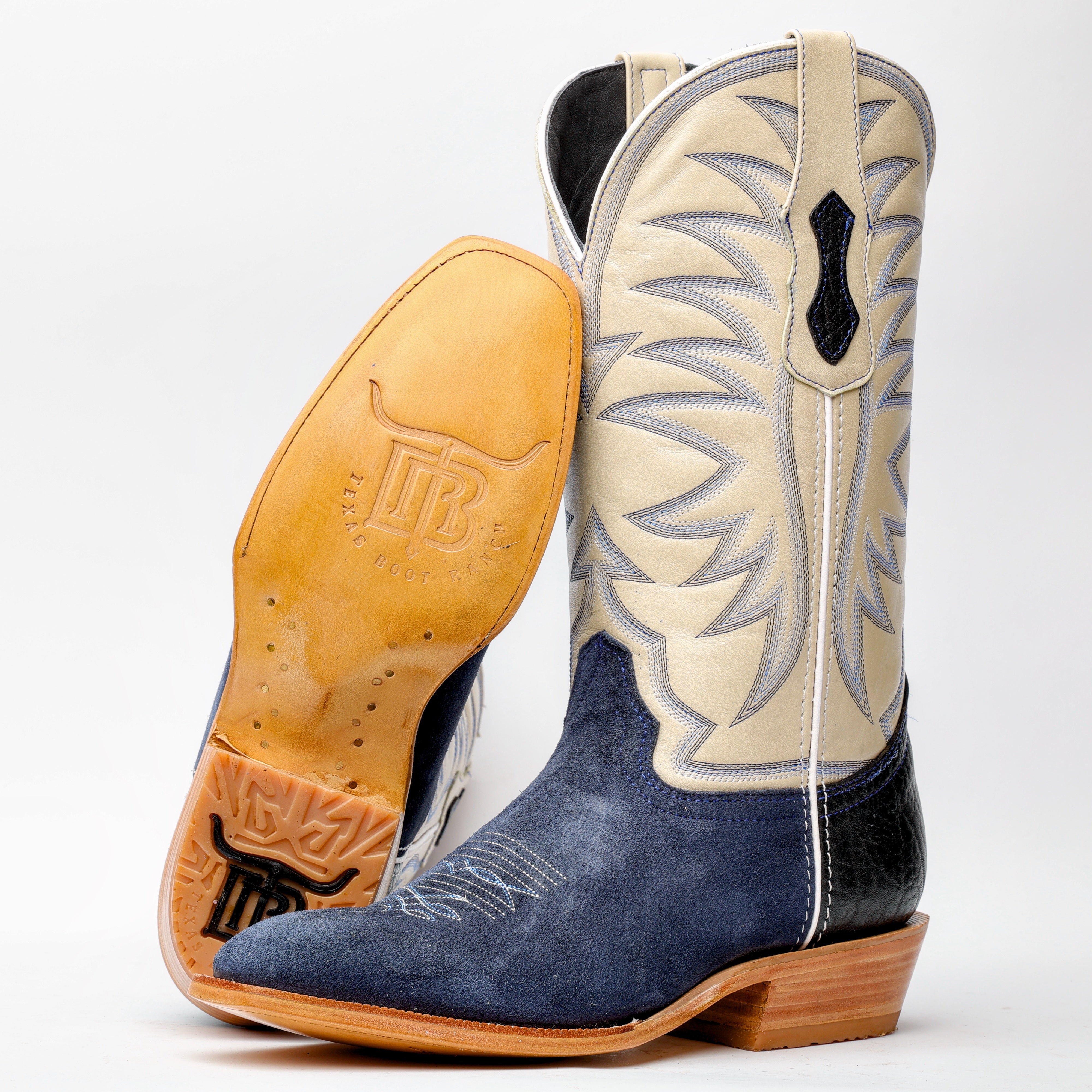 Blue Jean Rough-Out Boots - French Toe – Texas Boot Ranch