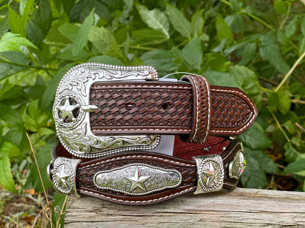 Star Conchos on Brown Iron – Panhandle Leather Co.