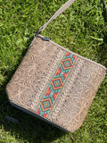 Montana West Orix Hand-Tooled With Aztec Design Purse