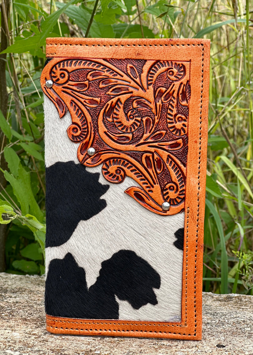 Cognac Artesanal With Cowhide Long Wallet – Texas Boot Ranch