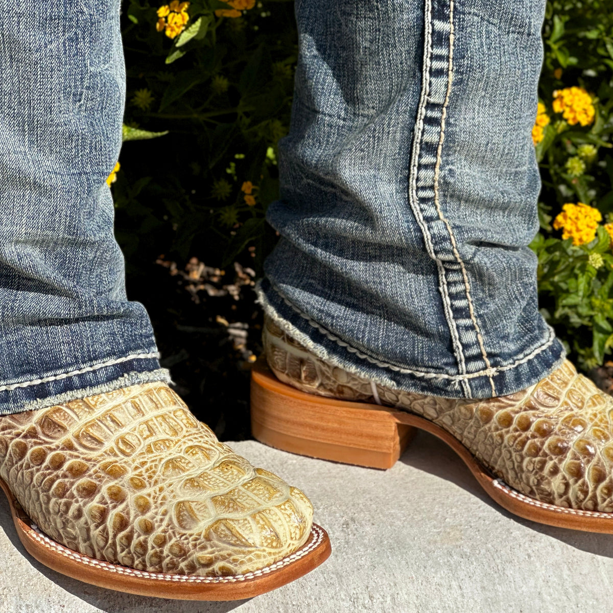 Bronze Crocodile Leather Boots (Vegan) main image 0