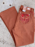 Women’s W128-PB30 Caramel Color Longhorn Boot Cut Jeans