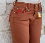 Women’s W128-PB30 Caramel Color Longhorn Boot Cut Jeans