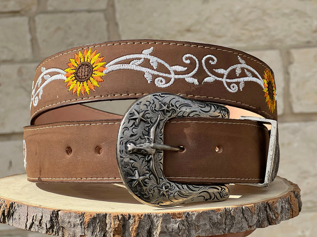 Brown Ostrich Leather Belt – Texas Boot Ranch