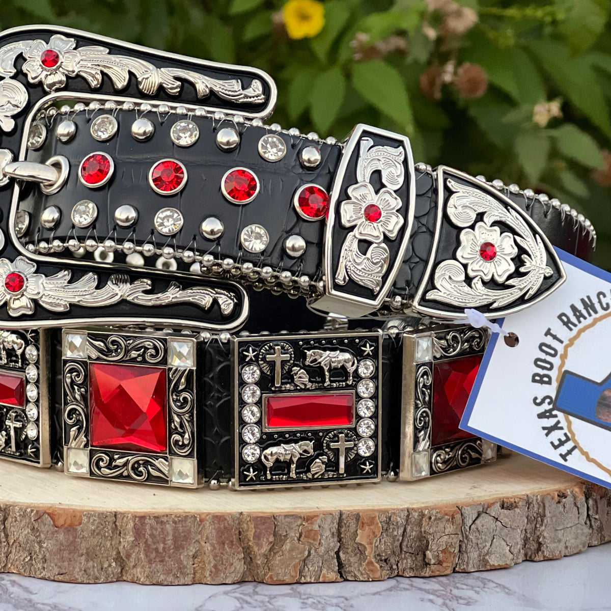 Western Belt Bedazzled Mens Belt Western Black Leather Belt With