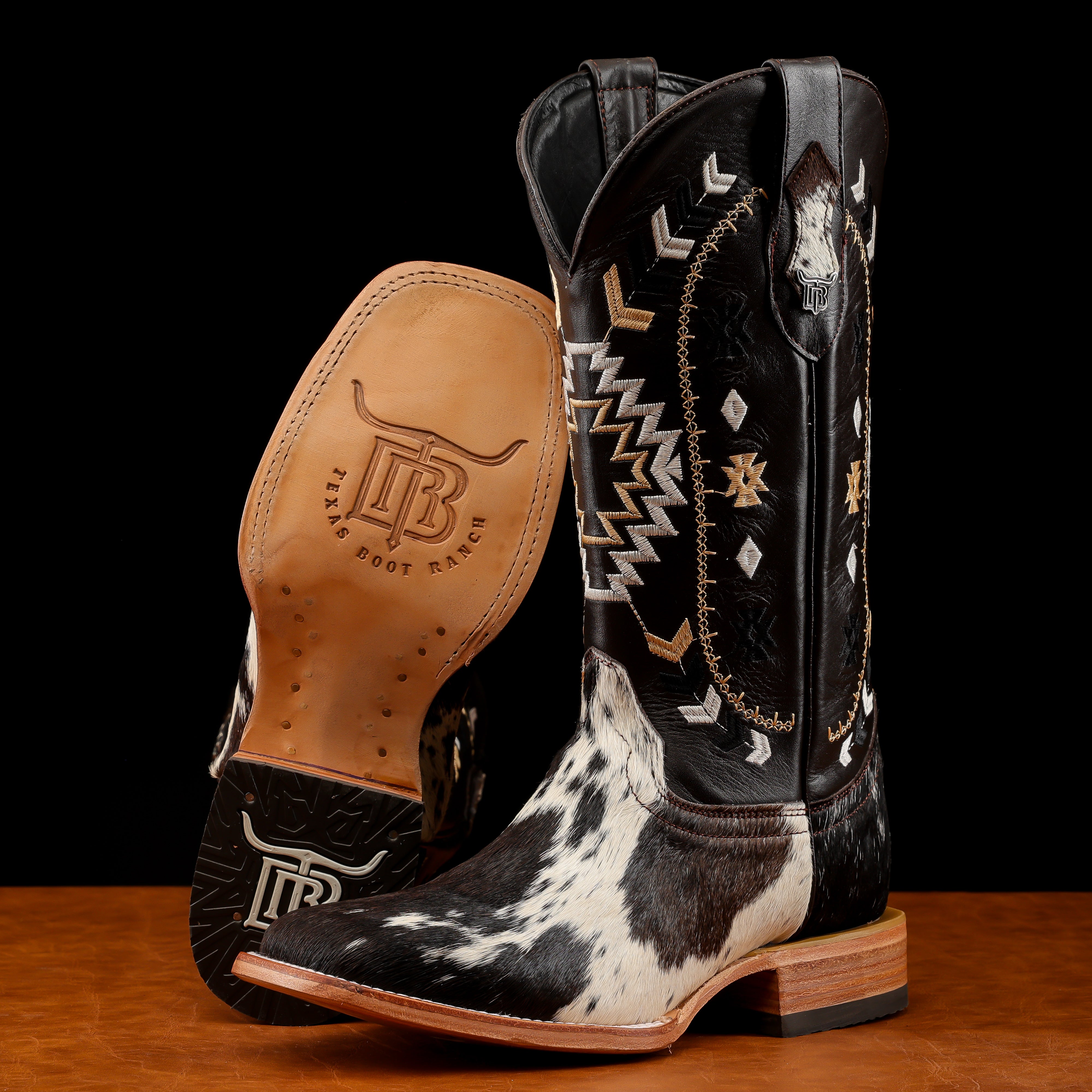 Brown Genuine Cowhide Boots - Square Toe – Texas Boot Ranch
