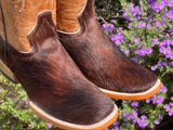 Men’s Brown & Black Cowhide Hair Leather Boots With Honey Shaft (Please Read Description Before Ordering)