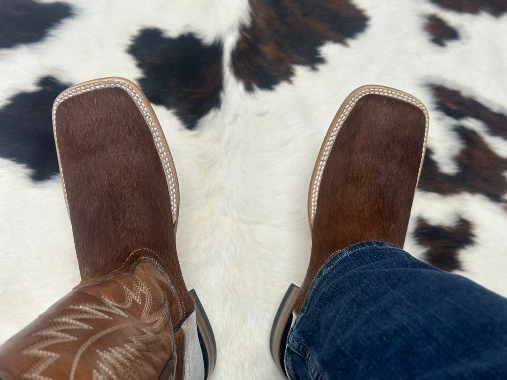 Brown Artesanal With Cowhide And Blue Stones Long Wallet – Texas Boot Ranch