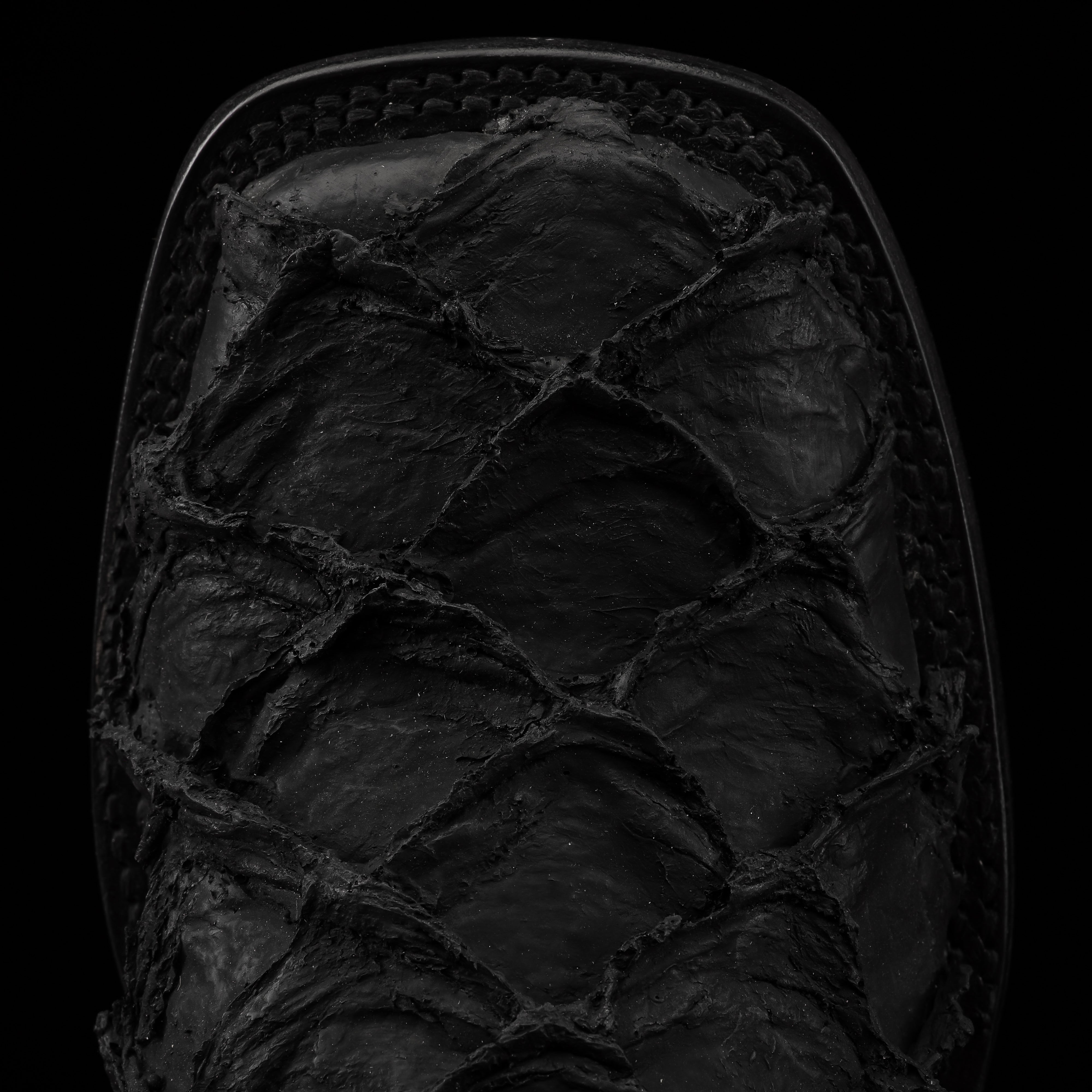 Matte Black Jumbo Pirarucu Leather Boots - Square Toe – Texas Boot