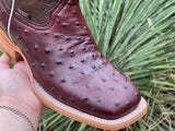 Men’s Brown Ostrich Leather Boots
