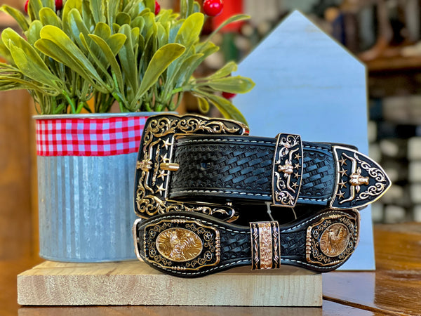 Black concho cheap belt