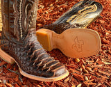Mens Brown Python With Brown Shaft Leather Boots