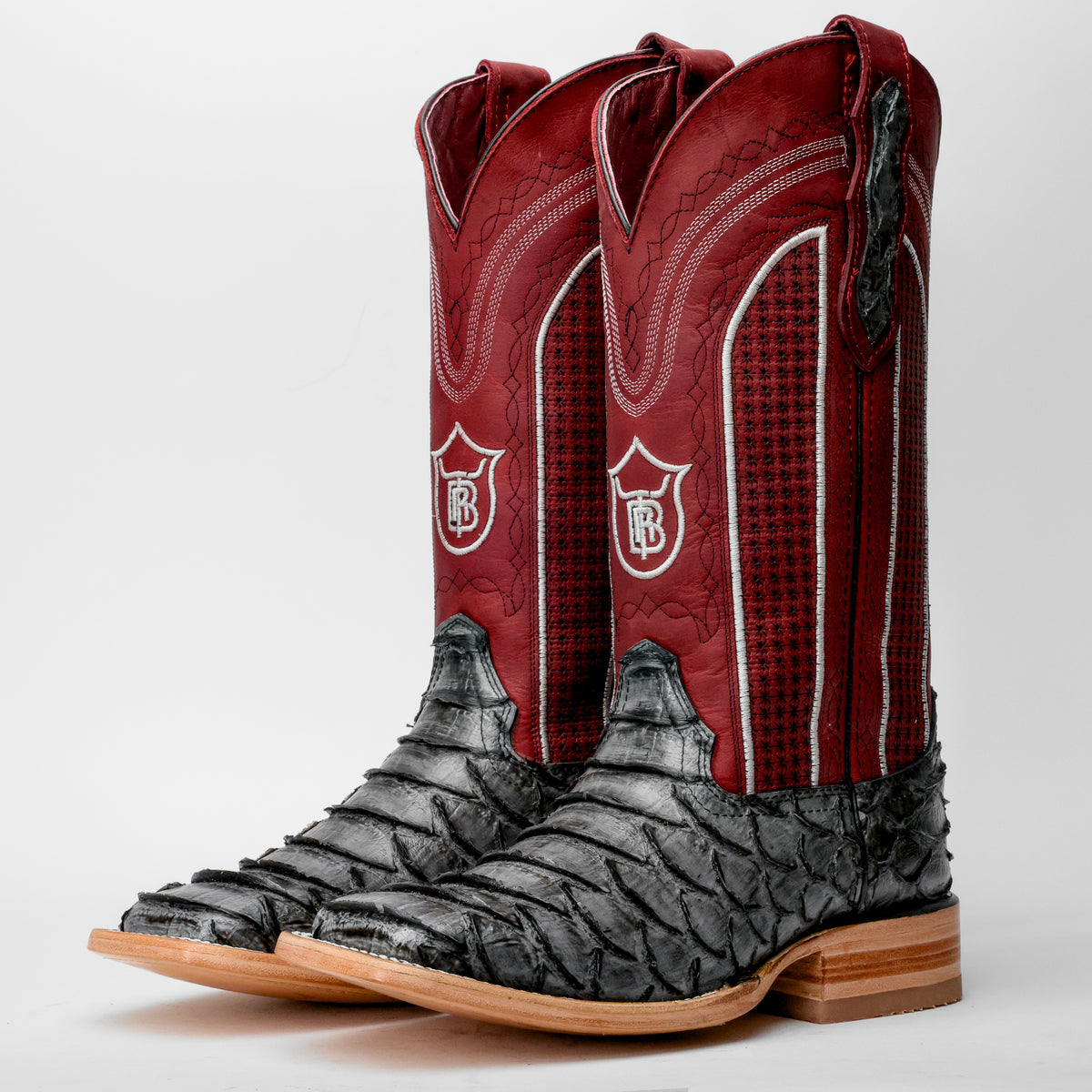 Grey Jumbo Python Leather Boots - Square Toe – Texas Boot Ranch