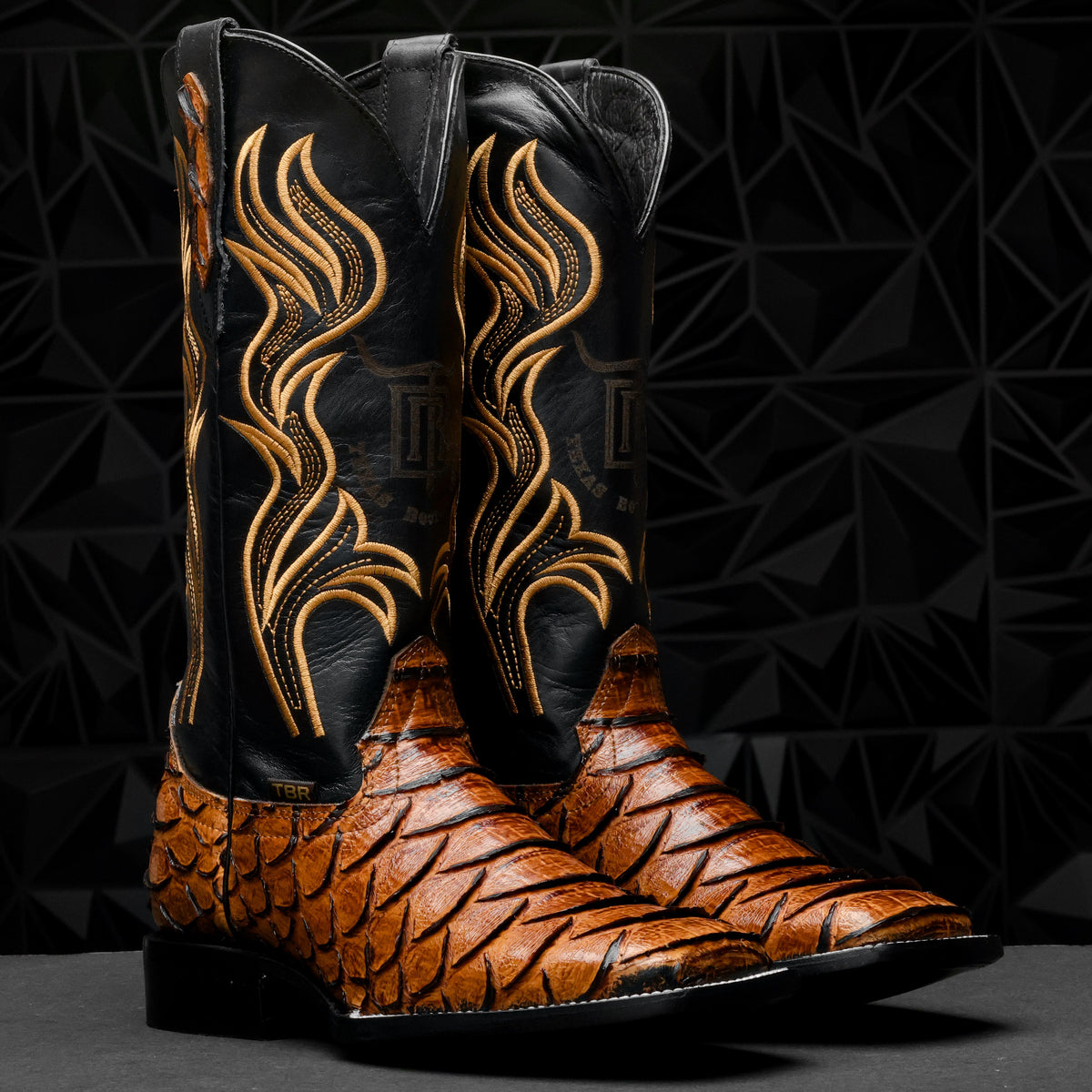 Honey Cognac Python Leather Boots - Square Toe – Texas Boot Ranch