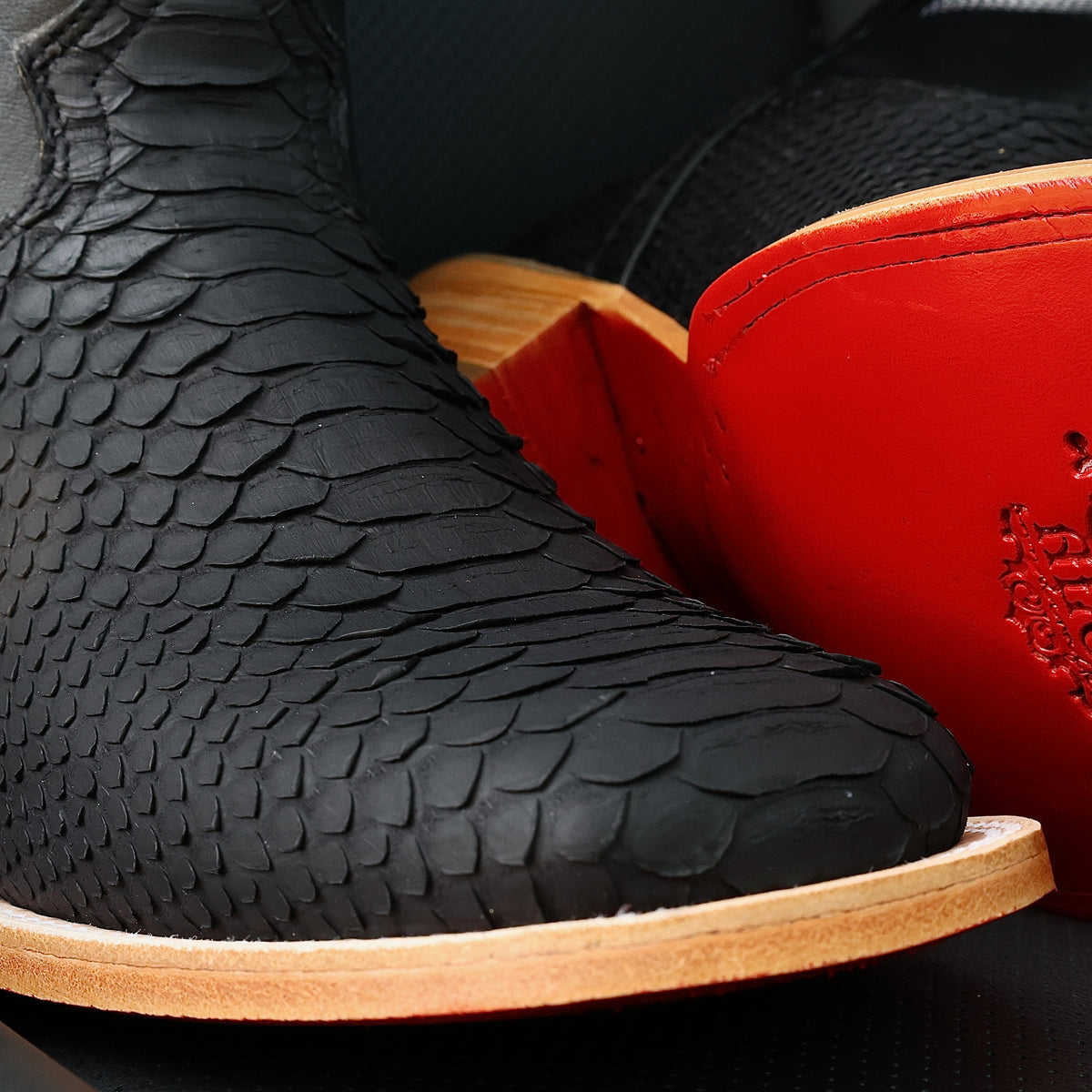 Men’s Genuine Black Python Boots — Square Toe – Texas Boot Ranch