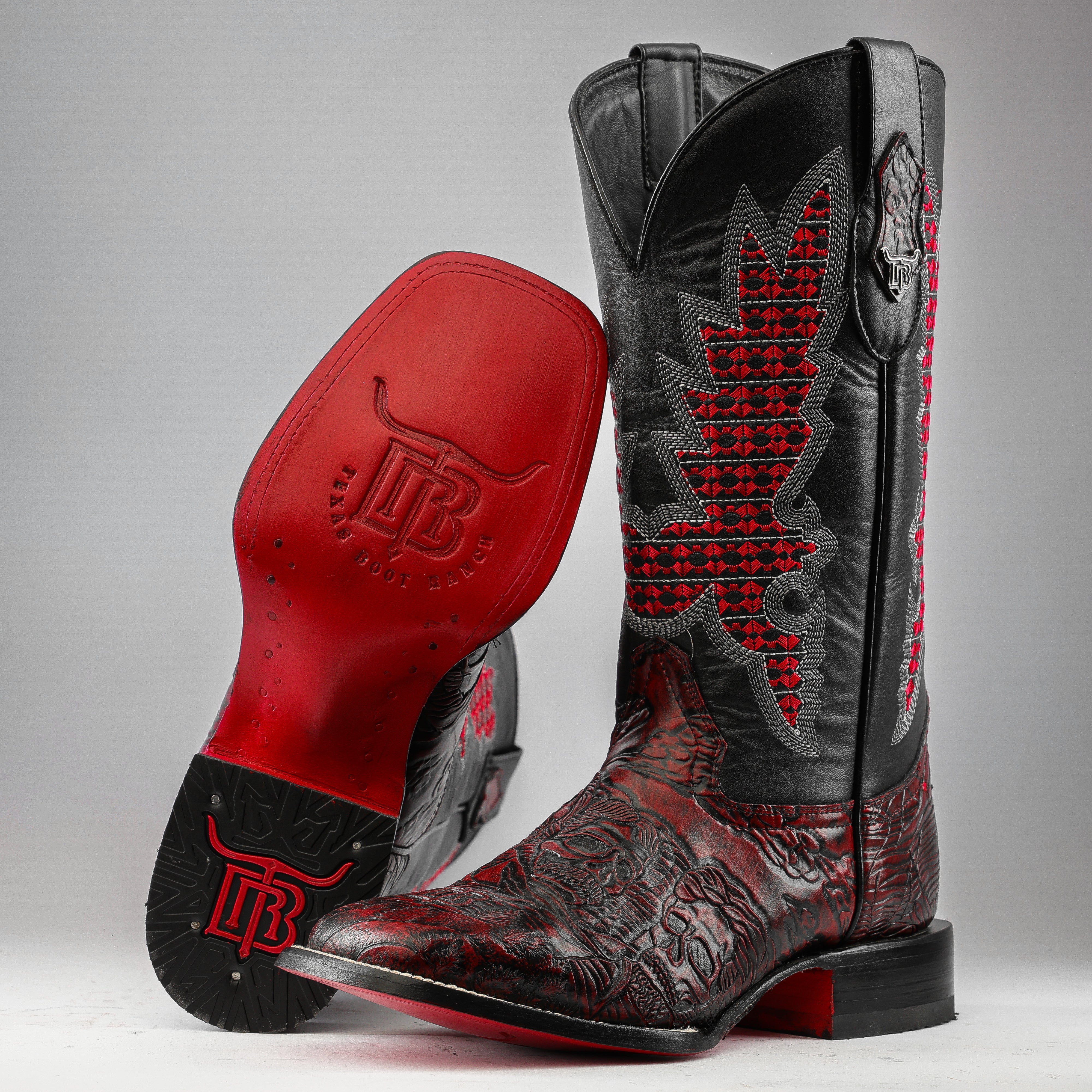 The Silent Four” Black Cherry - Square Toe – Texas Boot Ranch