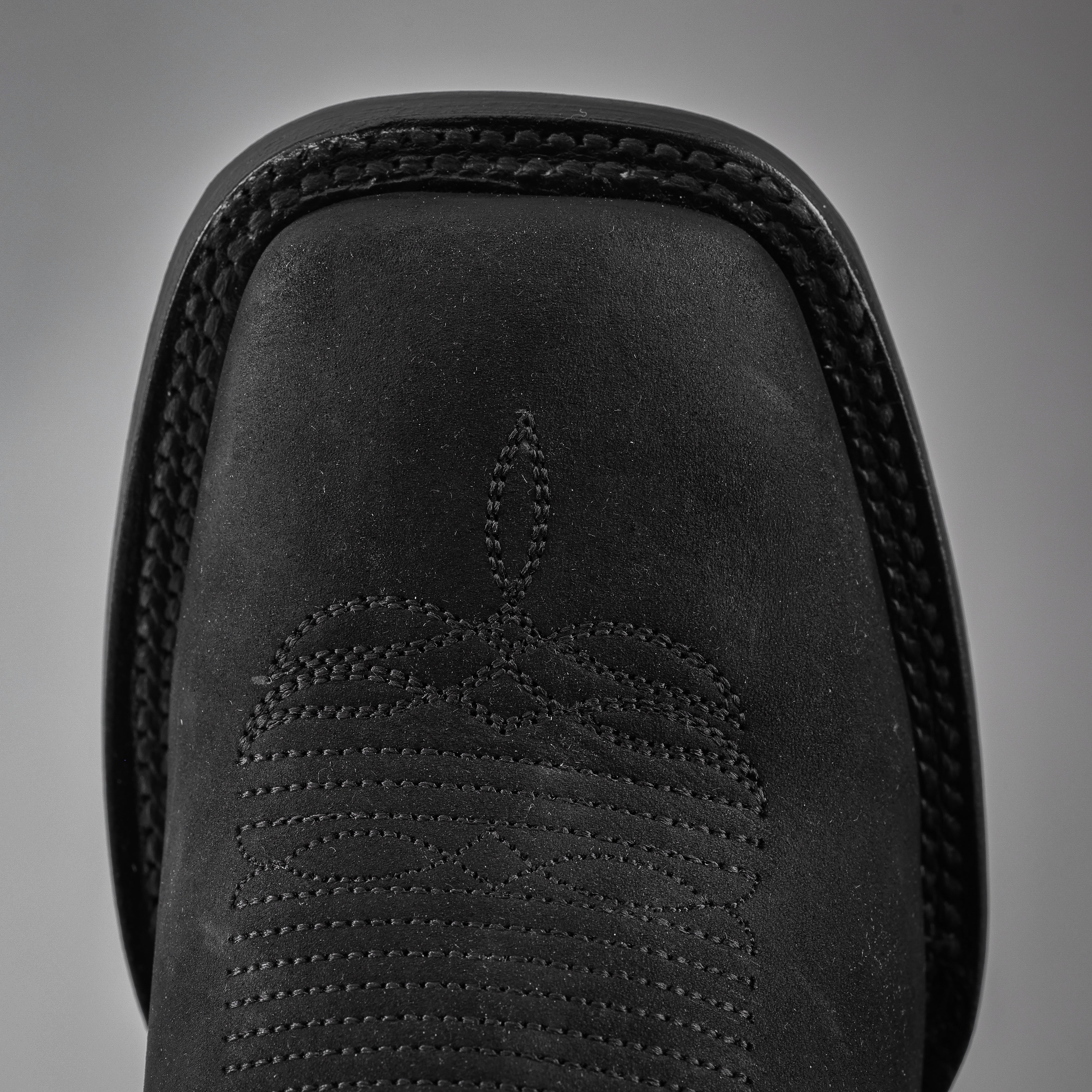 Black Nobuck Leather Boots - Square Toe – Texas Boot Ranch