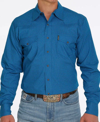 Men’s Cinch Blue Modern Fit Long Sleeve Shirt