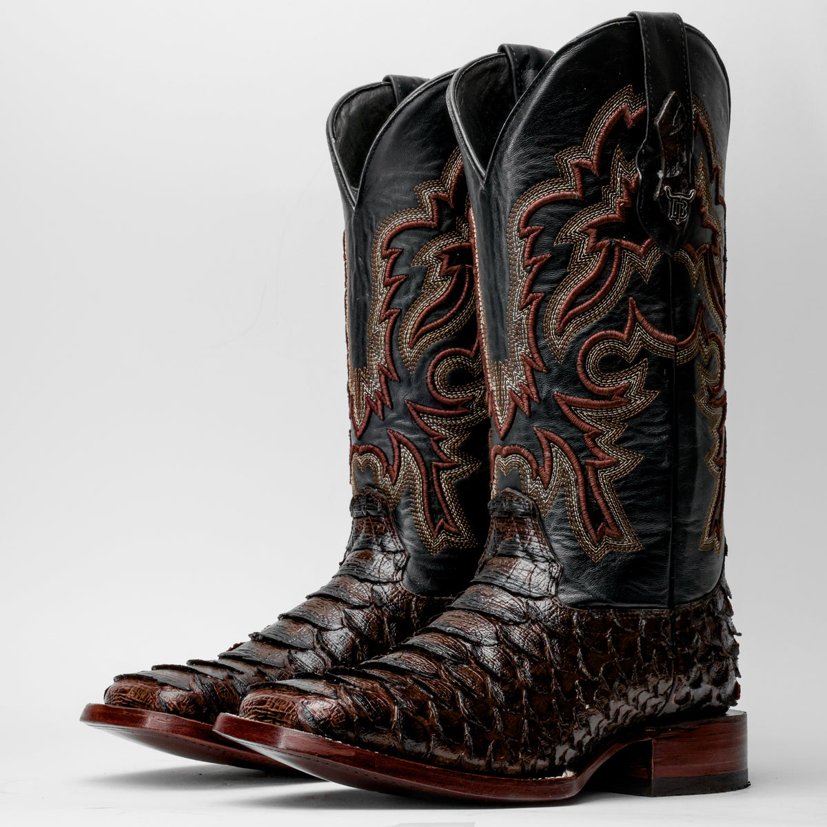 Brown Jumbo Python Leather Boots - Square Toe – Texas Boot Ranch