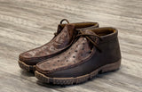 Men’s Brown Ostrich Leather Boat Shoes