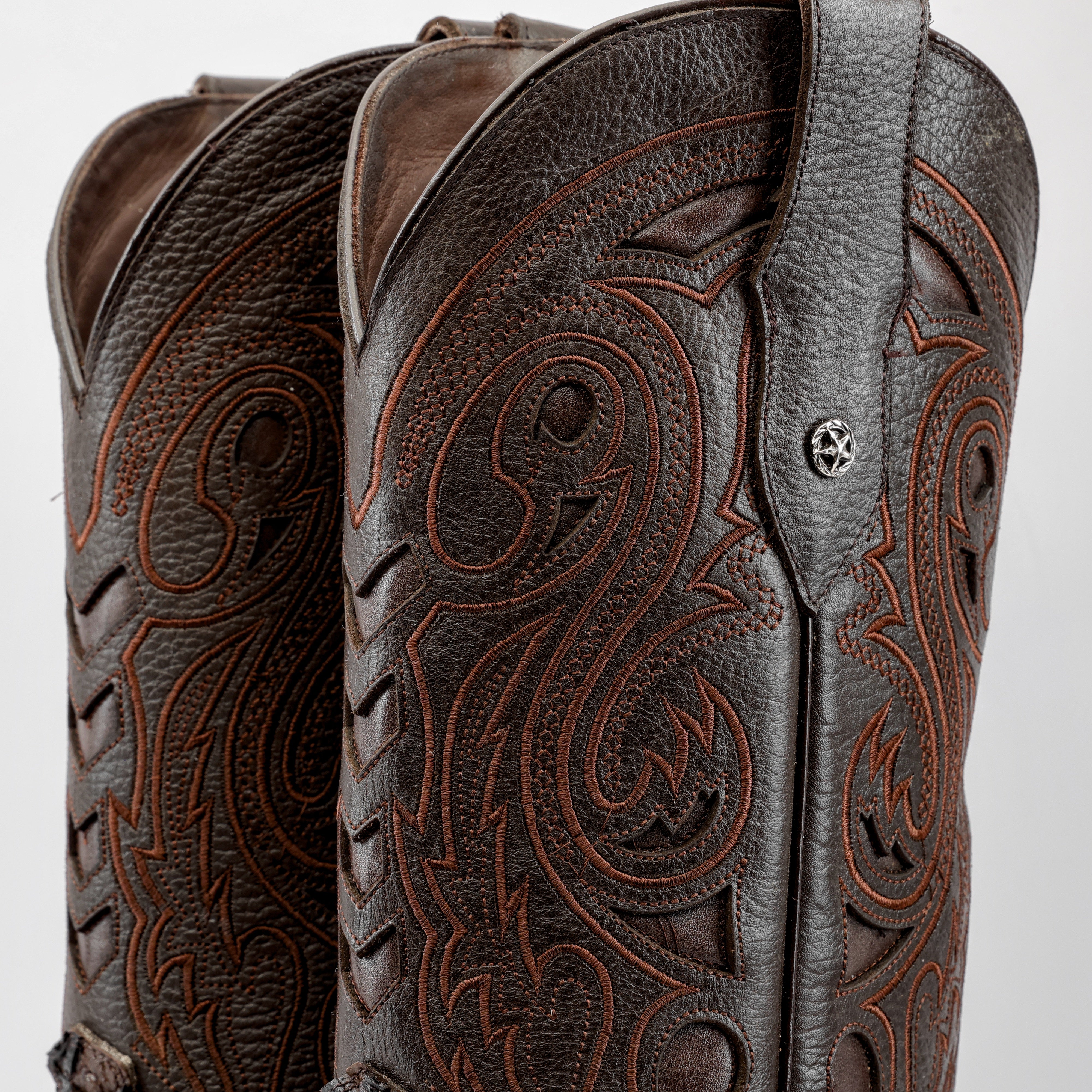 buco ブコバイザー Brown Jumbo Pirarucu Leather Boots - Square Toe – Texas Boot Ranch