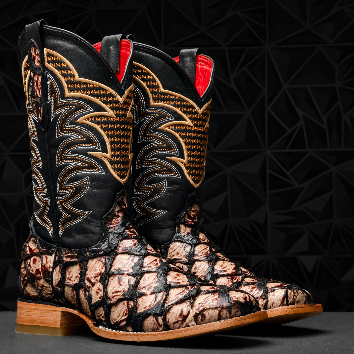 Orix Jumbo Pirarucu Leather Boots - Square Toe – Texas Boot Ranch