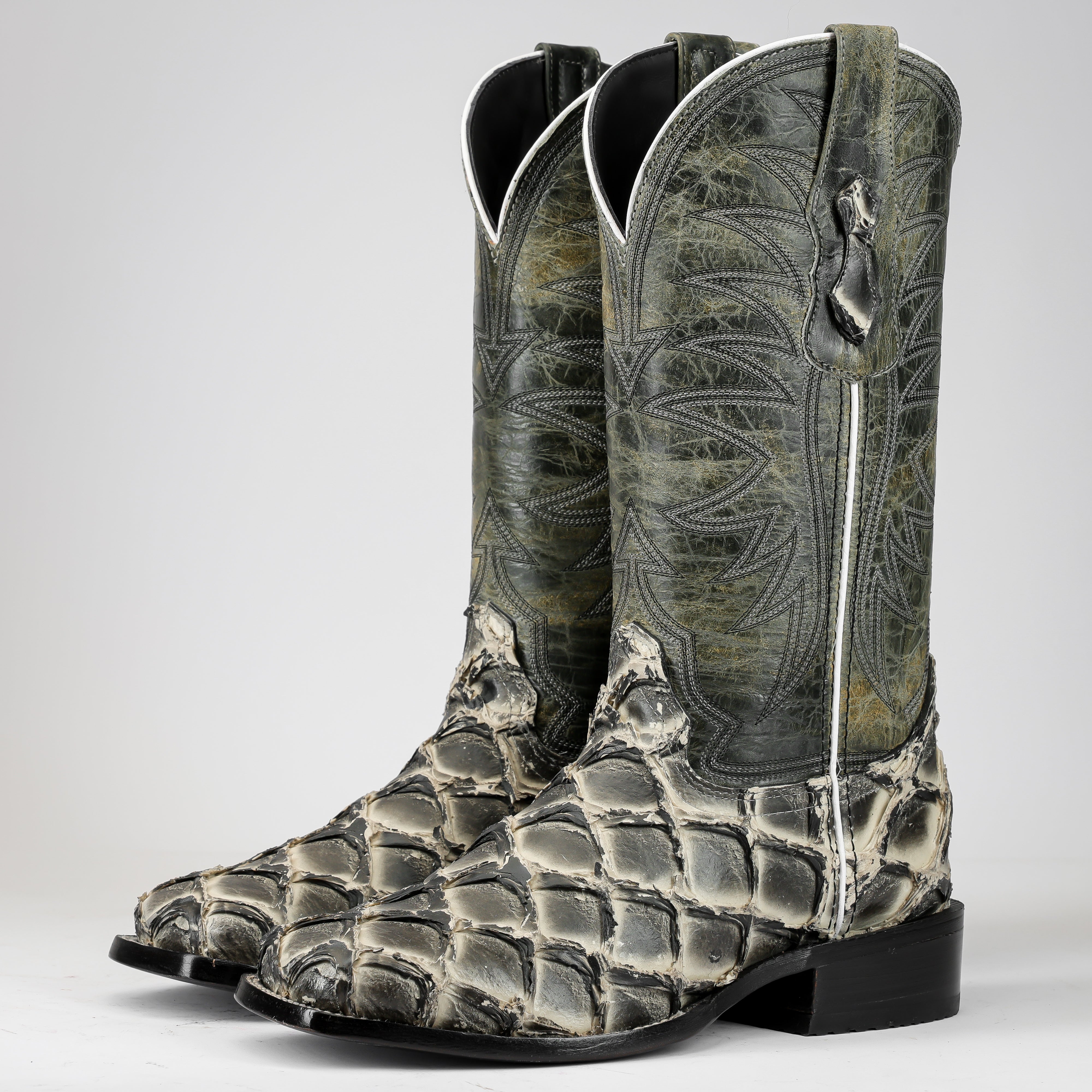 Orix Jumbo Pirarucu Leather Boots - Square Toe – Texas Boot Ranch