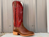 Men’s Honey Shoulder Leather Boots With Red Shaft