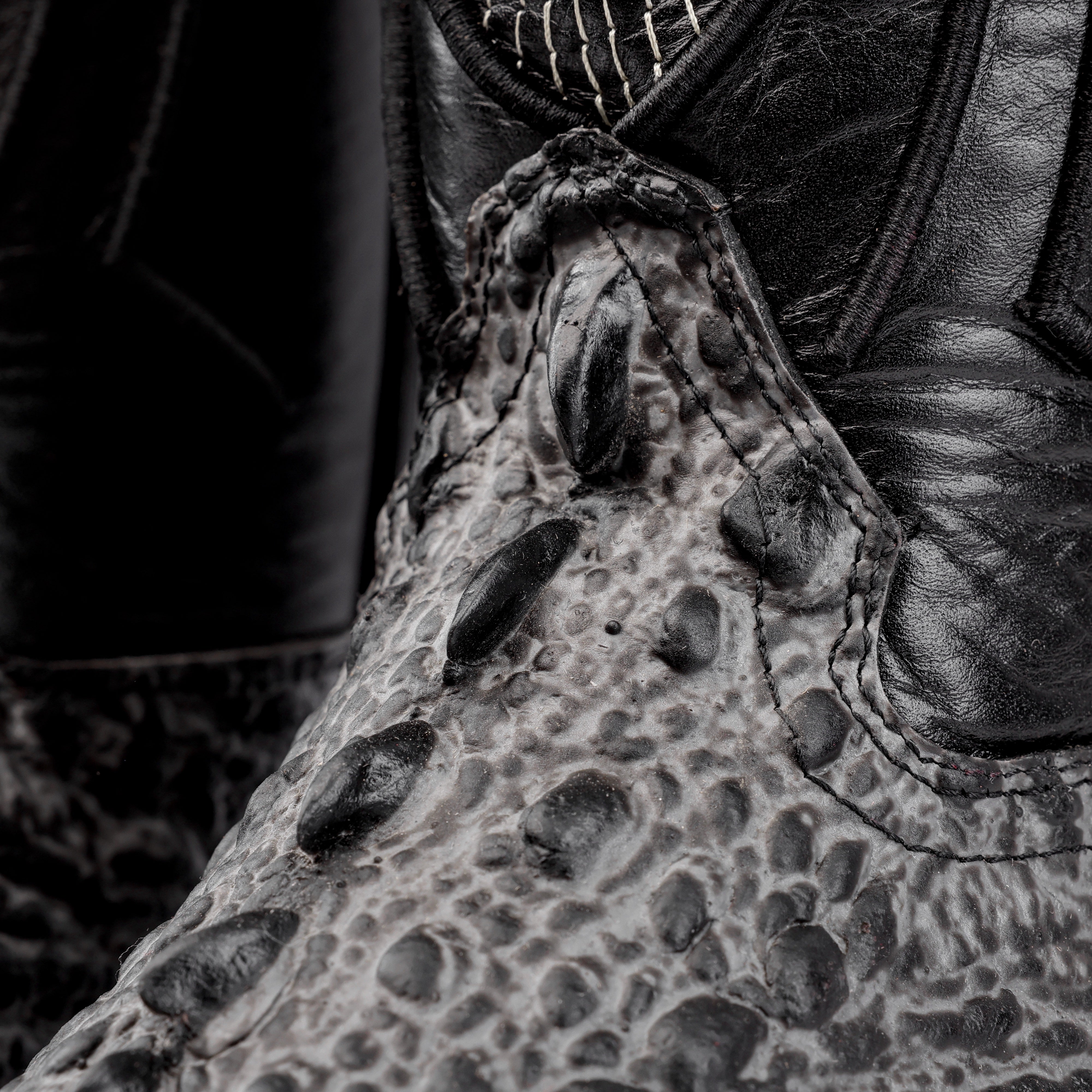 Grey Snapping Turtle Print Leather Boots - Square Toe – Texas Boot