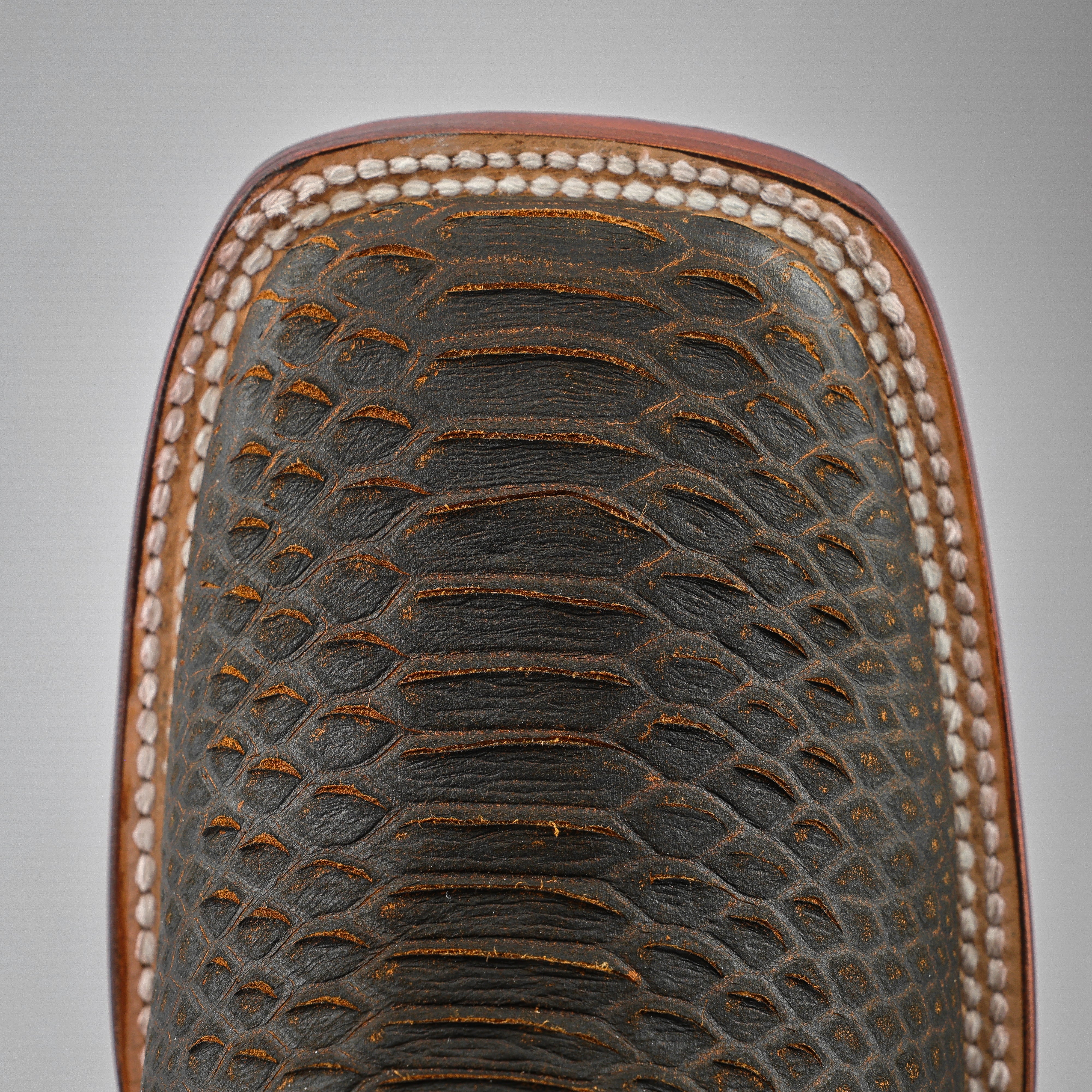 Matte Rustic Honey Python Leather Boots - Square Toe – Texas Boot