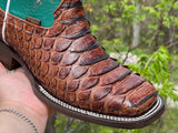 Men’s Conag Python Leather Boots With Green Shaft