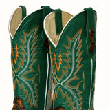 Men’s Honey Gold Pirarucu Leather Boots With Green Shaft