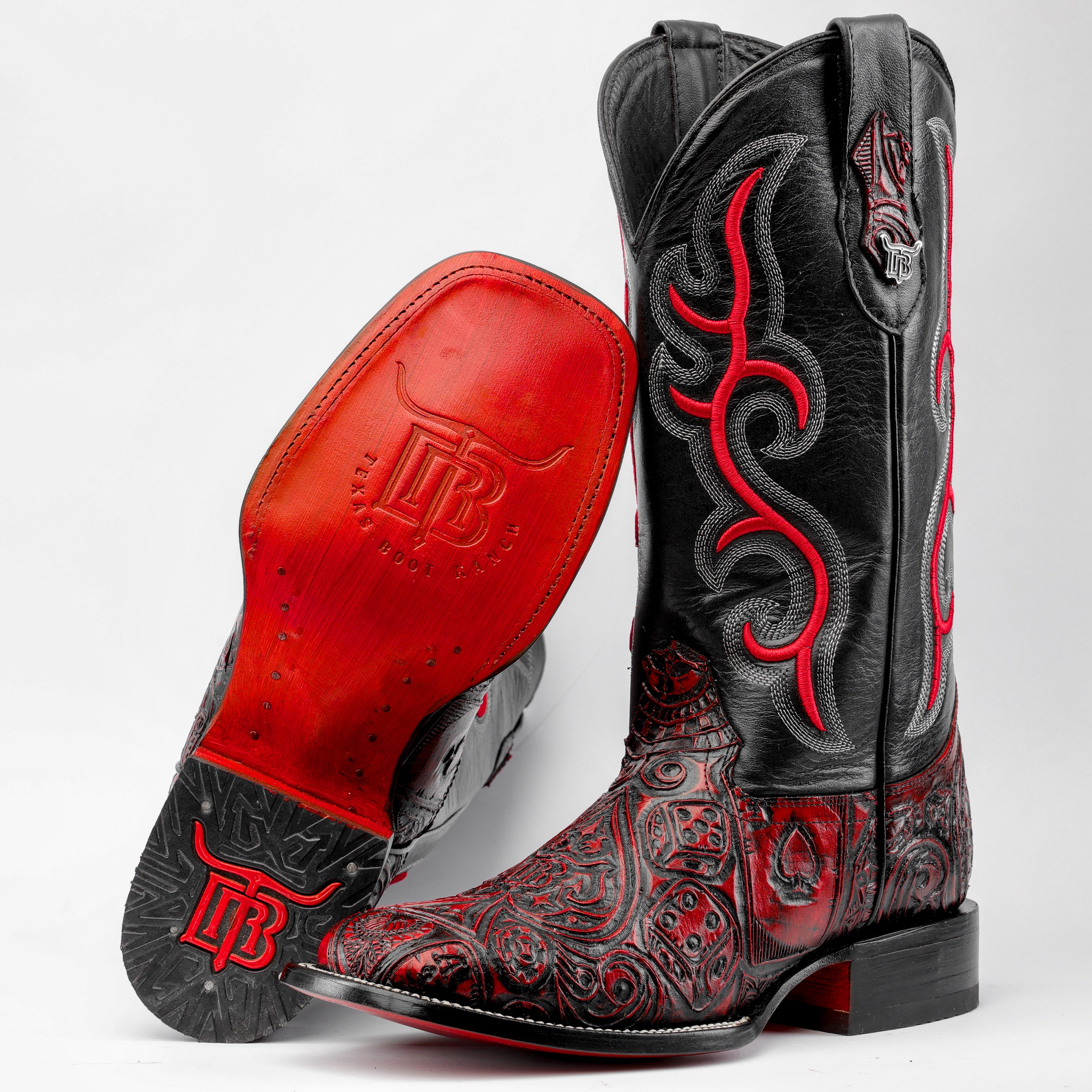 Ace Of Spades Red Wine - Square Toe – Texas Boot Ranch