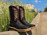 Men’s Brown Bull Neck Leather Work Boots- Steel Toe