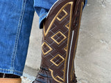 Men’s Brown Python Leather Boots With Brown Shaft