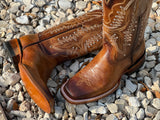 Women’s Honey Ombré Bull-Hide Leather Boots With Rodeo Toe
