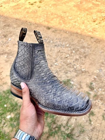 Men’s Rustic Brown Python Ankle Boots