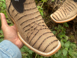 Men’s Orix Crocodile Leather Boots With Dark Brown Shaft