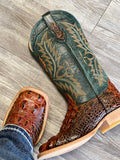 Men’s Manglar Crocodile Leather Boots With Green Shaft