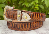 Cedar Python Leather Belt