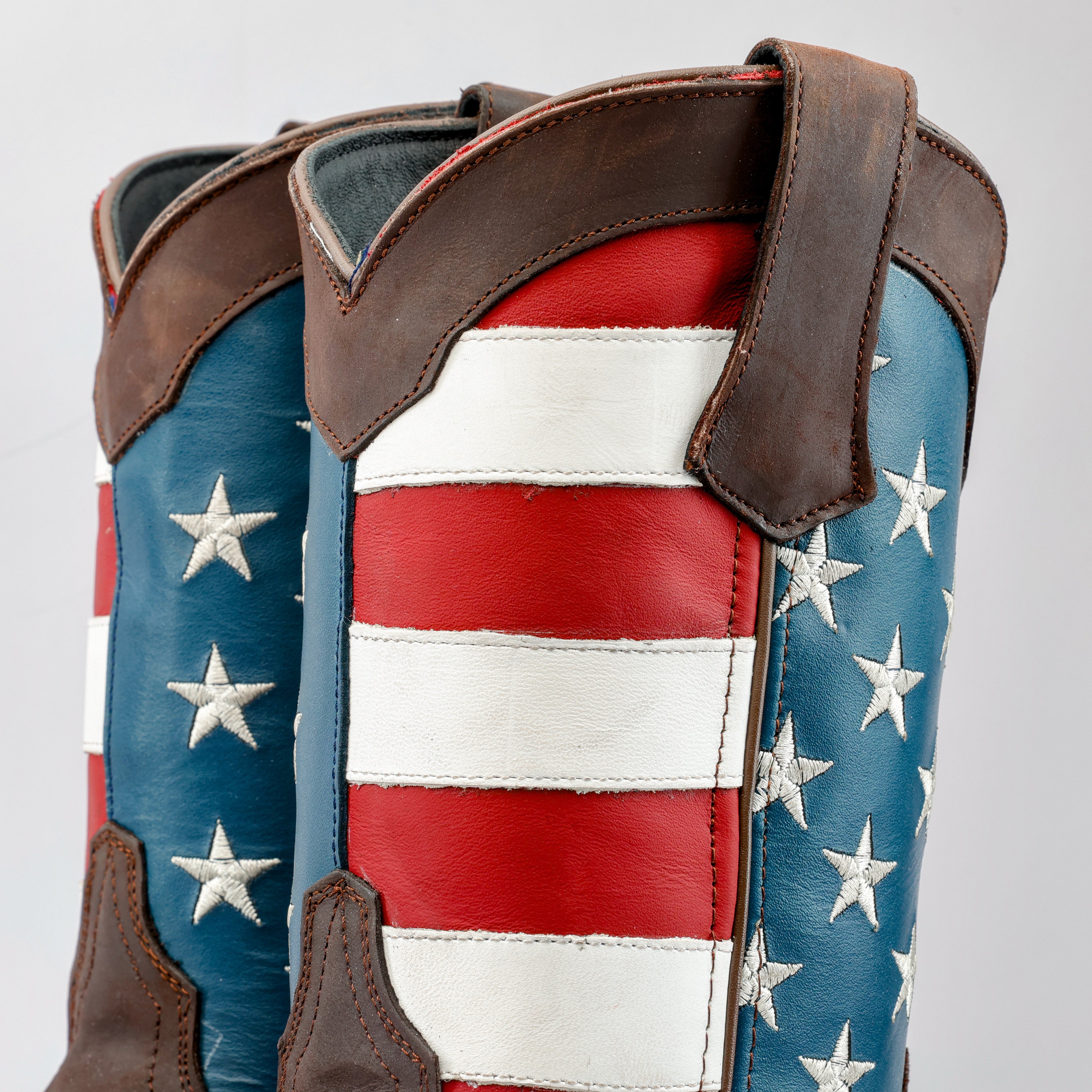Brown USA Flag Leather Work Boots - Composite Toe – Texas Boot Ranch