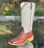 Men’s Rustic Brown Python Leather Boots With Pearl Shaft