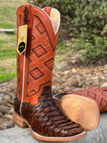 Mens Rustic Honey Python Leather Boots With Conag Shaft