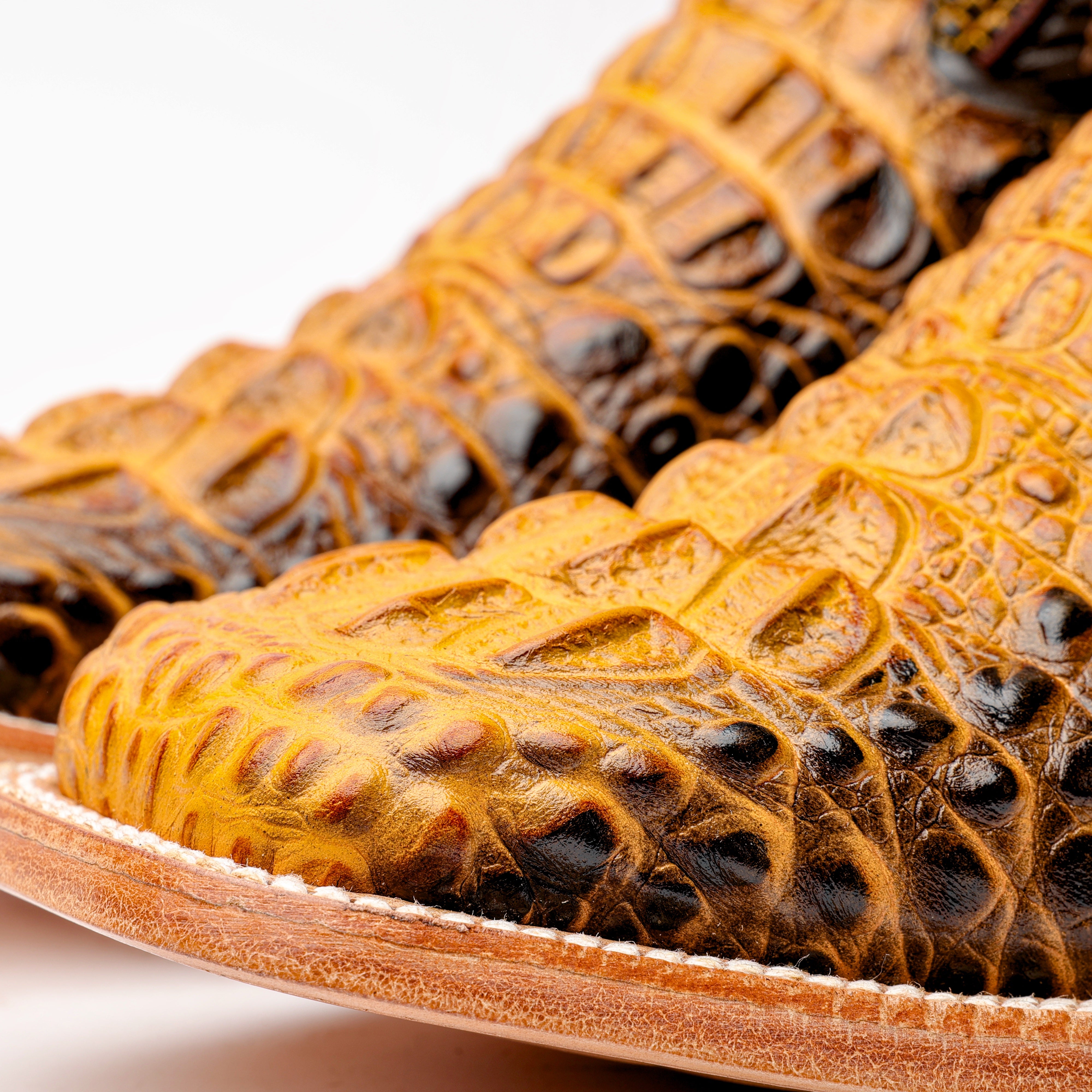 Two-Tone Caiman Neck Leather Boots - Square Toe – Texas Boot Ranch